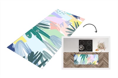 Keukenloper - Loper keuken - Zomer - Tropisch - Kleur - Blad - 120x50 cm - Keukenloper vinyl