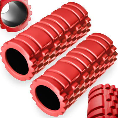 tectake® Foam Rollers - Set van 2 - Yoga & Fitness Massage Roller - Fascia Roller - 33,5 x ⌀14.5 cm - Massageroller - Zelfmassage en behandeling van bindweefsel - Triggerpoint Foamroller - Rood