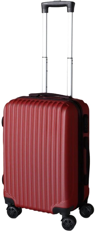 Handbagage koffer 55cm rood 4 wielen trolley met pin slot reiskoffer