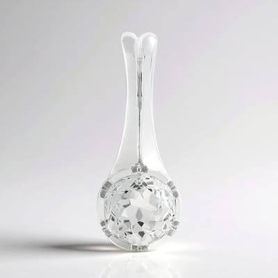 Cavill - Zilveren hanger met witte kunziet 1,114 ct - 925 Sterling zilver met palladium - Elegante druppelvorm - Ronde briljant geslepen 6 mm