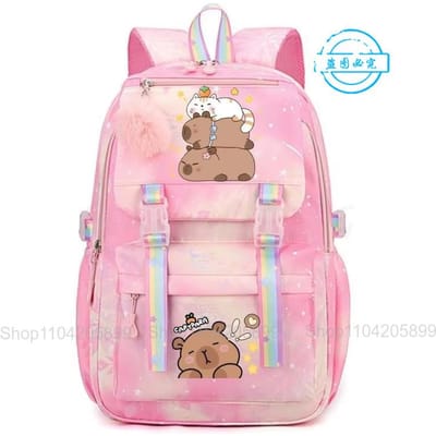 Grappige Capybara Print Rugzak Schattig Dier Meisjes Mochila Student Schooltas Cartoon Schooltas Cadeau Mode Reizen Rucksack 16 inches