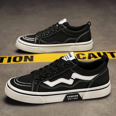 Vulcaniseren Schoenen voor Mannen Lichtgewicht Kleurrijk Canvas Lopen Retro Elegant Gratis Verzending Sneakers Man Hoge Kwaliteit Mode Sociaal 43 black