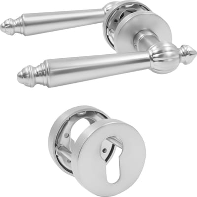 Geborsteld nikkel deurklinkgarnituur - aluminiumlegering - binnendeuren - badkamerdeuren - toilet - deurbeslag met rozetten