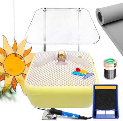 Glazen Slijpstartset - Glasbewerking Set - Doe-het-zelf Decoratie - 3 Slijpkoppen - 1.00 Aantal - Blauw en Geel