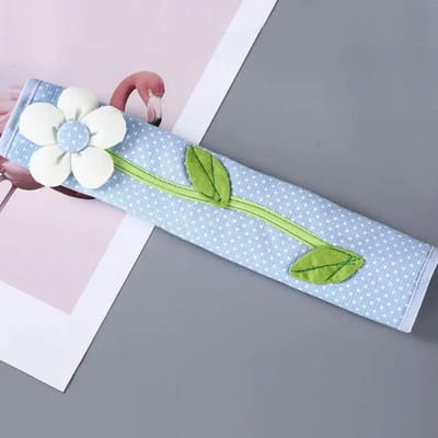 Pastoraal Bloemen Polka Dot Deur/Koelkast Handvat Cover Koelkast Deur Handvat Handschoenen Huisdecoratie Keukenaccessoires Blauw