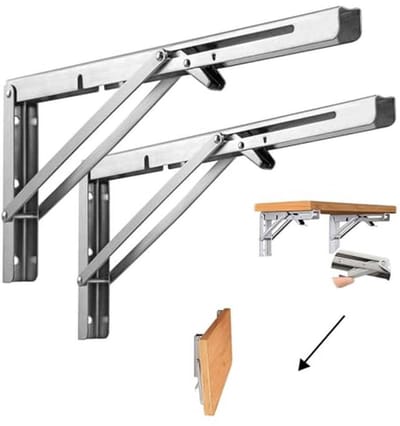 Opvouwbare Plankhouder 150 mm - Zware Roestvrij Stalen Wandhouder tot 30 kg - 2 Stuks