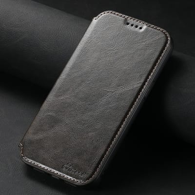 SUTENI Portefeuille de Luxe avec Porte-Cartes en Cuir Magsafe Housse à Rabat Étui Magnétique pour Téléphone 16 15 14 13 12 Pro Max Plus For iPhone 14Pro black
