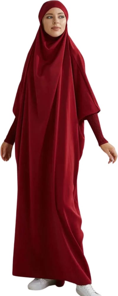Nivard Islamitische Kleding - Djellaba Dames - Moslim Kleding - Arabisch Dames Kaftan - Alhamdulillah - Bordeauxrood