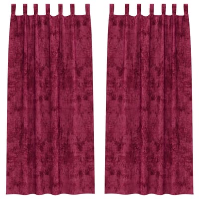 vidaXL Velvet Gordijnen 2 st Wijnrood 225 x 140 cm Fluweel
