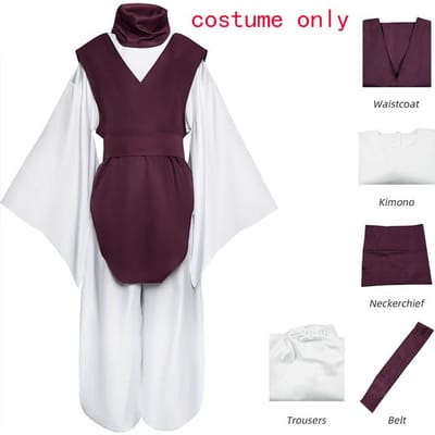 Anime Choso Cosplay Kostuum met Vest Nekwarmer Riem Witte Elastische Broek Halloween Choso Kimono Outfits voor Comic Con S white