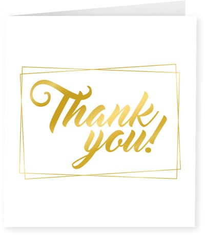 Gold white cards - Thank you