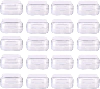 20 Stuks Plastic Opbergdozen met Deksel, Transparante Mini Box voor Kralen, Knutselen en Sieraden (3.5x3.5cm)
