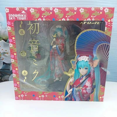 Mooie NIEUWE in doos Anime Hatsune Miku kimono Paraplu Mooi meisje serie PVC Actiefiguur Model speelgoed Ornamenten fans cadeaus