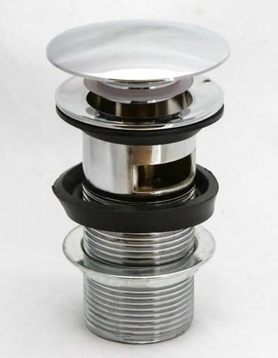 Wastafel Afval - Afvoerplug Paddestoel - Badkamer Afvoer - Verchroomde Drukknop - 1 1/4 " 32mm - Chroom