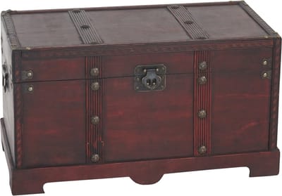 Houten kist Houten kist Schatkist Valce antiek look 30x57x29cm ~ hoekig