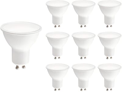 Kobi LED Spot GU10 7W - 600lm - 3000K - 230V - Voor Grote Inbouwspots, Eetkamer of Winkelverlichting - GU10 Fitting - 10 stuks