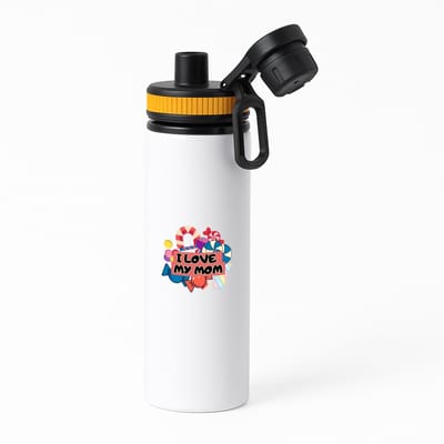 Hacebo® - Mama cadeau - waterfles met draaidop oranje - Moeder - Moeders - cadeautje - met opdruk - Verjaardag - Moederdag - Mama cadeautjes - Moederdag cadeau - verjaardag - liefste Mama - Leuk kado om te geven - water fles - 850ML