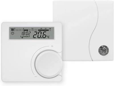 Slimme Thermostaat - Draadloze Kamerregelaar - Verwarming Instellen - Weekprogramma Functie - 200m Zendbereik - Eén Kleur
