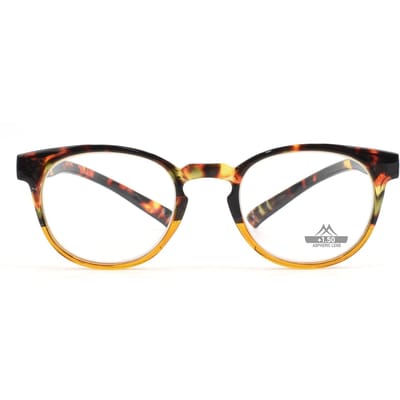 Montana MNR1B Leesbril met verlengde poot - Tortoise met Oranje +1.00 - Rond - Nek