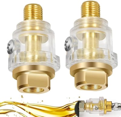 Persluchtolieer Set - Automatische Oliën - Gereedschap Smeren - Transparante Schaal - 2 Stuks - Goud