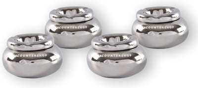 Set van 4 Stijlvolle Ronde Dolomiet Stormasbakken - Zilverkleur - Voor Paas- en Kerstdecoratie - Cadeau-idee | Diameter: 11cm