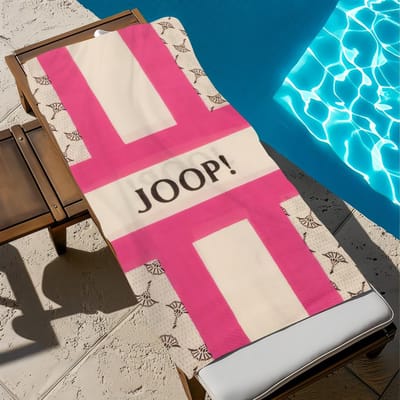 JOOP! Absorberende Strandhanddoek, Sneldrogende Microvezel Badhanddoek, Luxe Print Zachte Handdoek voor Strand Zwembad Reizen Badhanddoek W140*H180(CM)
