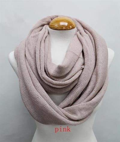 Ronde dames winter colsjaal Christa effen motief roze
