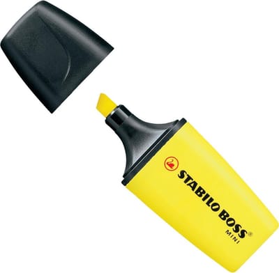 STABILO BOSS MINI, Markeerstift, Klein Maar Heel Betrouwbaar, per stuk, geel