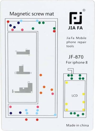Let op type!! JIAFA Magnetic Screws Mat for iPhone 8
