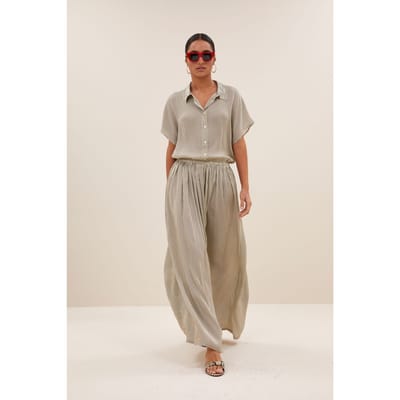 By-Bar Reva Viscose Stripe Skirt Graphite Stripe Print Size: S | Maxi Skirts Outlet | Dames | Grijs