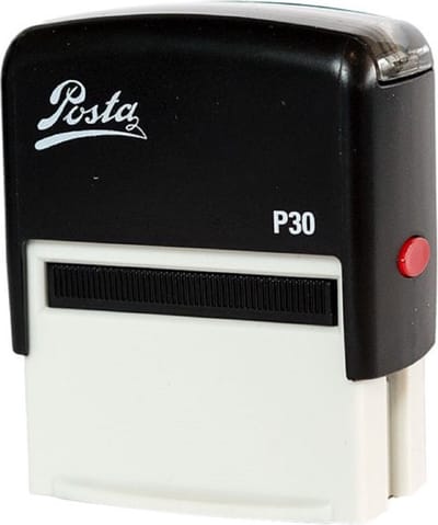 Posta tekststempel - P30 - zelfinktend - 4 regels maximaal - afdrukformaat 47x18mm - met vouchersysteem om eigen tekst te bepalen