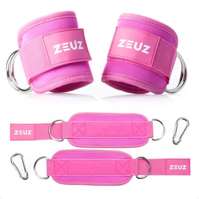 ZEUZ 2 Stuks Enkelband Fitness – Ankle Cuff Strap – Kabelmachine - Sport Beenband – Enkel straps - Roze