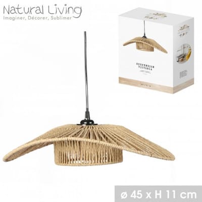 "NATURAL LIVING" VICTORIA HANGLAMP VAN GEPLATEN Touw D45CM X H11CM