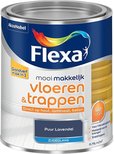Flexa - Mooi Makkelijk Vloeren & Trappen Zijdeglans - Puur Lavendel - Mengverf - 750 Ml