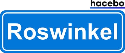 Hacebo - Plaatsnaam Sticker - 29x10 CM - Roswinkel sticker - Verkeersborden sticker - grappige cadeaus - Roswinkel
