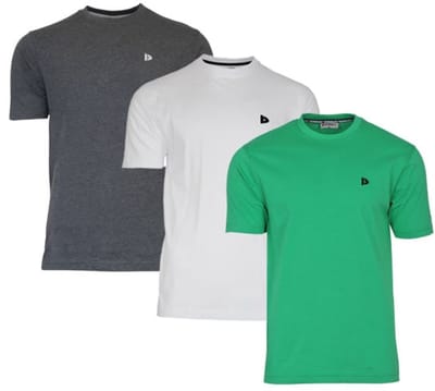 3-Pack Donnay - T-shirt (Vince) - Sportshirt - Heren - Charcoal/White/Grass green (711) - maat M