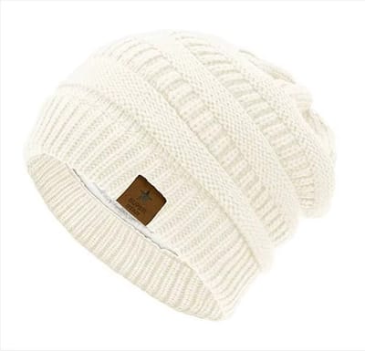 Sjtoer Muts - Witte Wintermuts - One size - Unisex - Muts dames - Muts heren - Gebreide – Warme Gevoerde Beanie