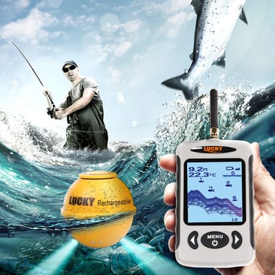 Draadloze Sonar Visvinder FFW718LA – Professionele Dieptemeter en Visdetector – Tot 135ft Diepte & 150m Bereik – Inclusief Sensor & Oplader –（Zonder AAA-batterijen）