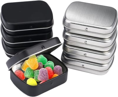 Set van 8 Rectangulaire Blikken Dozen, 60 X 48 X 15mm, Lege Metaal Opbergdozen voor DIY en Kleine Voorwerpen, Handige en Draagbare Opslagoplossingen