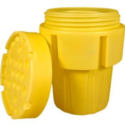 Veiligheidsvat, met UN-goedkeuring 1H2/X345/S + AA10183, met schroefdekselsluiting, voor 360 liter, stapelbaar, HDPE, geel