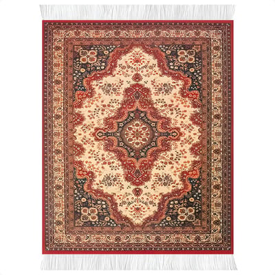 Techidna - Perzisch Tapijt Muismat - 25x18 cm - Anti-Slip Rubber Onderkant - Warm Rood