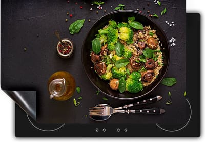 Chefcare Inductie Beschermer Salade Bord met Groentes - 60x50 cm - Afdekplaat Inductie - Kookplaat Beschermer - Inductie Mat