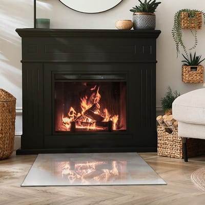 Coloray Vloerplaat Houtkachel - Vloerplaat voor Houtkachel - 80 cm x 60 cm - Vloerplaat Open Haard - Beige Vloerplaat Kachel - Onderplaat Voor Houtkachel - Plaat voor Onder Kachel - Kachel Vloerplaat - Verwarmingsaccessoires
