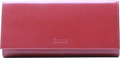 Esquire Portemonnee New Silk Ladies Long Wallet Red Donkerrood