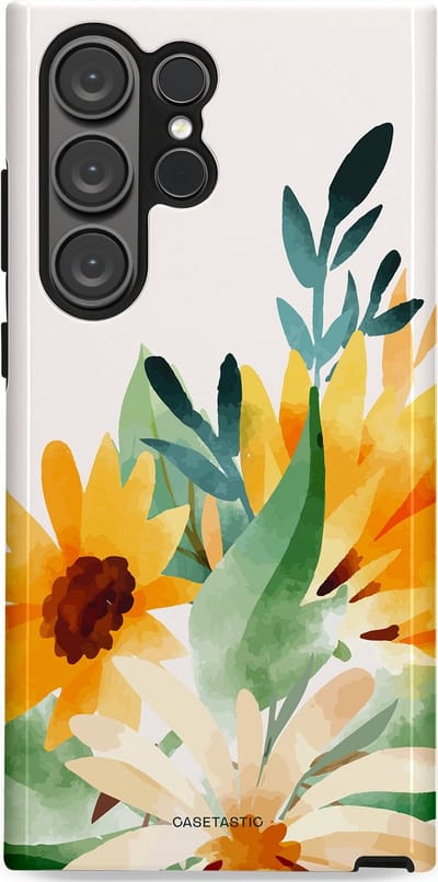 Casetastic Hoesje Geschikt voor Samsung S23 Ultra - Stijlvolle Beschermende Duo-layer Case - Zomergloed