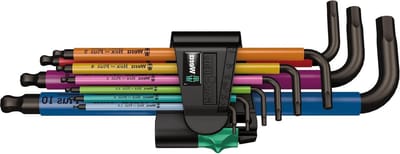 Multicolour Angle Wrench Set Metric BlackLaser 9-Piece - 950 SPKL/9 SM N Wera Angle Wrench Set