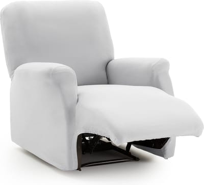 Belmarti® Relaxfauteuilhoes Anza 60cm tot 80cm breed - Lichtgrijs - luxe pasvorm - beschermt tegen slijtage en vlekken - premium stretchstof