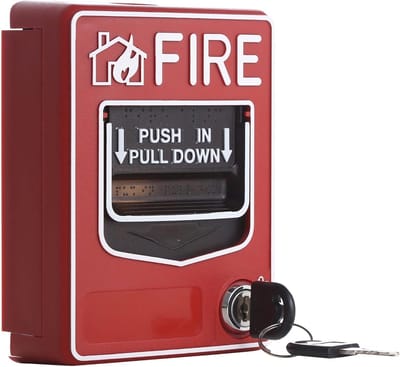 Handbrandmelder - Noodoproepstation - Branddetectie - Dubbele actie - 14 x 10 cm - Rood