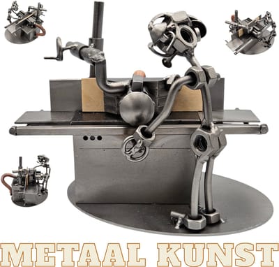 Freesmachine-operator-metaal beeld-metaal kunst-metaalbewerkers- hout-uniek-het best cadeau-sinterklas gift-kerst-geschenk