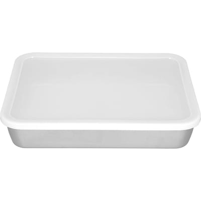 Plaque de cuisson en acier inoxydable, plaque de cuisson profonde et plate, antiadhésive, boîte de conservation des aliments avec couvercle M(59cm / 23.2in Long)